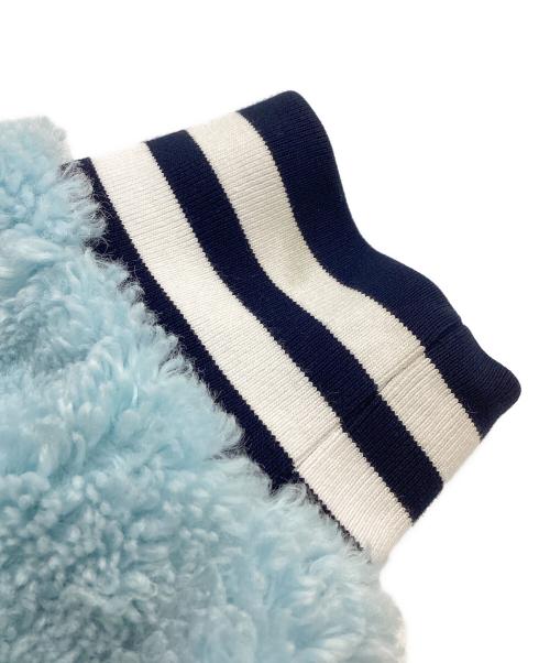 Aape BY A BATHING APE（エーエイプ バイ アベイシングエイプ）AAPE BY A BATHING APE MOONFACE HOODED FLUFFY VARSITY JACKET / ムーンフェイスフード付きふわふわバーシティジャケット / AAPSWM3994XXL ブルー サイズ:XLの古着・服飾アイテム