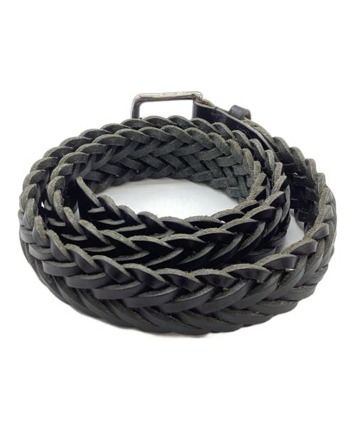 Whitehouse Cox（ホワイトハウスコックス）Whitehouse Cox (ホワイトハウスコックス) レザーメッシュベルト ブラックの古着・服飾アイテム