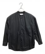Graphpaperグラフペーパー）の古着「BROAD OVERSIZED L/S BAND COLLAR SHIRT GM211-50111B ブロードオーバーサイズバンドカラーシャツ」｜ブラック