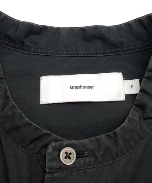 Graphpaper（グラフペーパー）Graphpaper (グラフペーパー) BROAD OVERSIZED L/S BAND COLLAR SHIRT GM211-50111B ブロードオーバーサイズバンドカラーシャツ ブラック サイズ:Fの古着・服飾アイテム