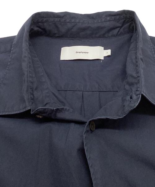 Graphpaper（グラフペーパー）Graphpaper (グラフペーパー) BROAD L/S REGULAR COLLAR SHIRT GM201-50091B ネイビー サイズ:3の古着・服飾アイテム