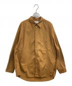 Graphpaperグラフペーパー）の古着「Broad Oversized L/S Regular Collar Shirt GM211-50110B」｜ブラウン