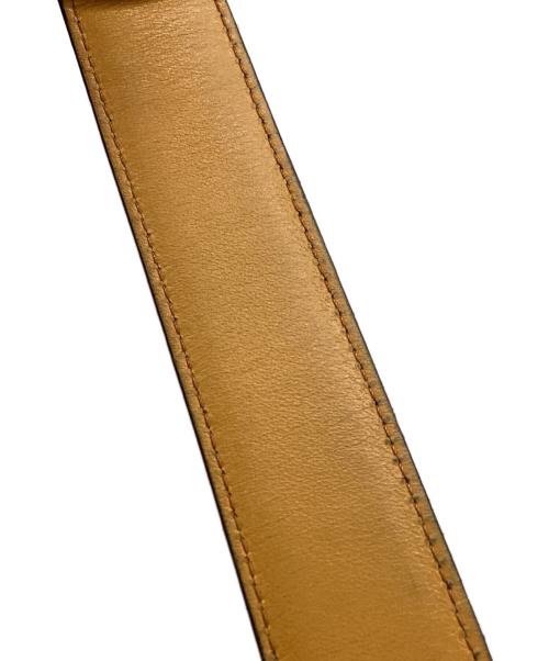 GANZO（ガンゾ）GANZO (ガンゾ) レザーベルト ブラック×イエローの古着・服飾アイテム