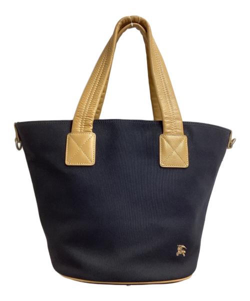 BURBERRY BLUE LABEL（バーバリーロンドンブルーレーベル）BURBERRY BLUE LABEL (バーバリーロンドンブルーレーベル) レザーハンドルトートバッグ ブラックの古着・服飾アイテム