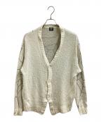 TATTOO STUDIO YAMADAタトゥースタジオヤマダ）の古着「SPIDERWEB BOUCLE COTTON CARDIGAN / スパイダーウェブブークレコットンカーディガン」｜ホワイト