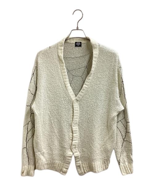 TATTOO STUDIO YAMADA（タトゥースタジオヤマダ）TATTOO STUDIO YAMADA (タトゥースタジオヤマダ) SPIDERWEB BOUCLE COTTON CARDIGAN / スパイダーウェブブークレコットンカーディガン ホワイト サイズ:Mの古着・服飾アイテム