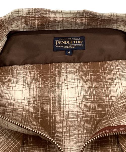 PENDLETON（ペンドルトン）PENDLETON (ペンドルトン) TATTOO STUDIO YAMADA (タトゥースタジオヤマダ) HALF ZIP SHIRT / ハーフジップシャツ / 5175-9205 ブラウン サイズ:Mの古着・服飾アイテム