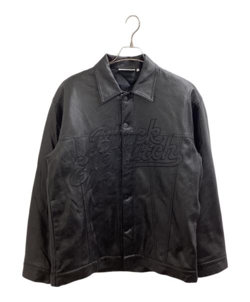 BlackEyePatch（ブラックアイパッチ）BlackEyePatch (ブラックアイパッチ) SCRIPT FAUX LEATHER JACKET ブラック サイズ:Mの古着・服飾アイテム