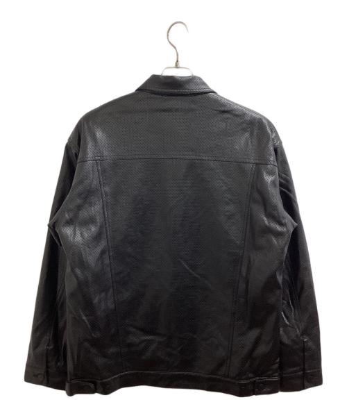 BlackEyePatch（ブラックアイパッチ）BlackEyePatch (ブラックアイパッチ) SCRIPT FAUX LEATHER JACKET ブラック サイズ:Mの古着・服飾アイテム