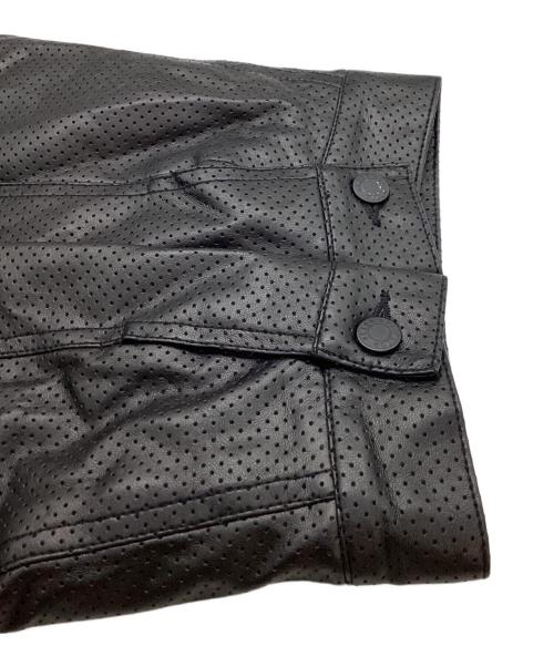 BlackEyePatch（ブラックアイパッチ）BlackEyePatch (ブラックアイパッチ) SCRIPT FAUX LEATHER JACKET ブラック サイズ:Mの古着・服飾アイテム