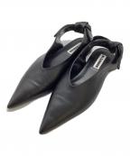 JIL SANDERジルサンダー）の古着「ポインテッドトゥ ノット スリングバック バレエシューズ JS36014A」｜ブラック