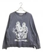 A BATHING APEア ベイシング エイプ）の古着「BAPE Relaxed Fit Space System Crewneck / リラックスフィットスペースシステムクルーネック / 001SWJ301005M」｜グレー