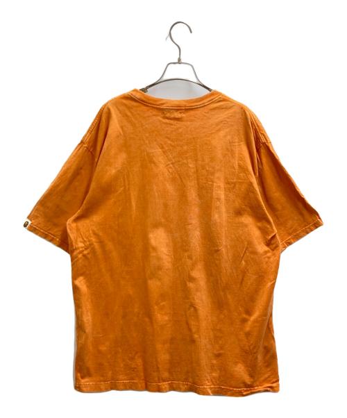 A BATHING APE（ア ベイシング エイプ）A BATHING APE (ア ベイシング エイプ) Overdye Relaxed Fit Tee オーバーダイ リラックスフィット Tシャツ オレンジ サイズ:Lの古着・服飾アイテム