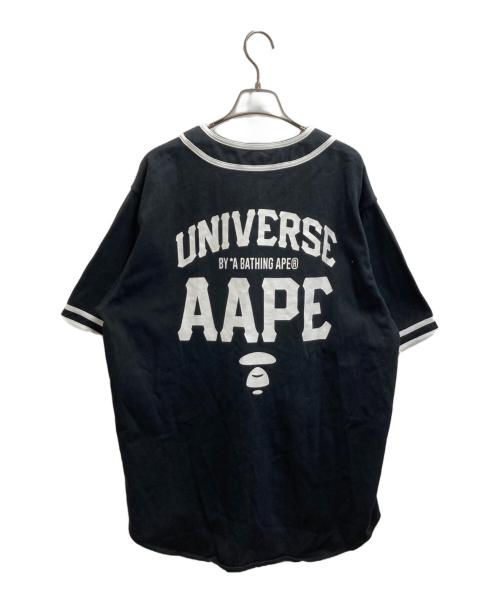 A BATHING APE（ア ベイシング エイプ）A BATHING APE (ア ベイシング エイプ) ベースボールシャツ ブラック サイズ:Lの古着・服飾アイテム