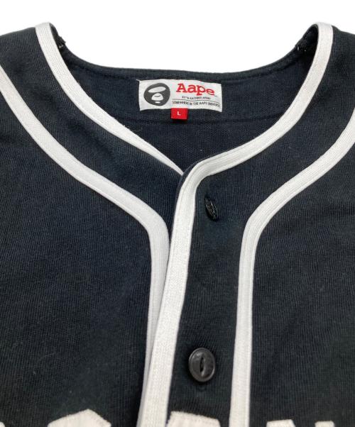 A BATHING APE（ア ベイシング エイプ）A BATHING APE (ア ベイシング エイプ) ベースボールシャツ ブラック サイズ:Lの古着・服飾アイテム