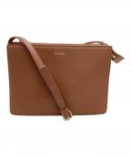 PAUL SMITHポールスミス）の古着「Paul Smith / ポールスミス / レザーショルダーバッグ / APW042 / シンプリファイドコンサティーナショルダーバッグ」｜ベージュ