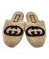 中古・古着 GUCCI (グッチ) Eileen Logo print Shearling Slippers /アイリーン ロゴプリント シアリング スリッパ / イタリア製 / Made In Italy ベージュ サイズ:8：17000円