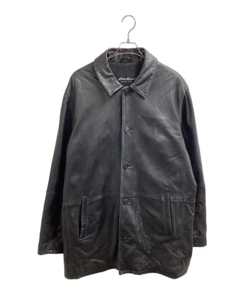 Eddie Bauer（エディーバウアー）Eddie Bauer (エディーバウアー) ラムレザーコート ブラック サイズ:Lの古着・服飾アイテム