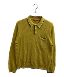 SUPREME（シュプリーム）の古着「STRIPE RIB L/S KNIT POLO / ストライプリブ / ニットポロシャツ / 19AW」｜イエロー