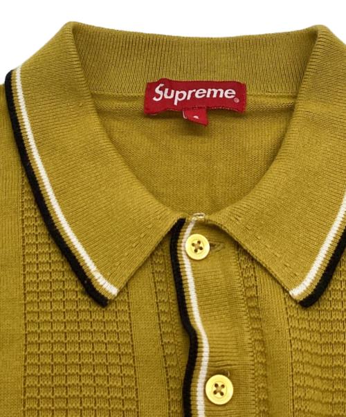 SUPREME（シュプリーム）SUPREME (シュプリーム) STRIPE RIB L/S KNIT POLO / ストライプリブ / ニットポロシャツ / 19AW イエロー サイズ:Sの古着・服飾アイテム