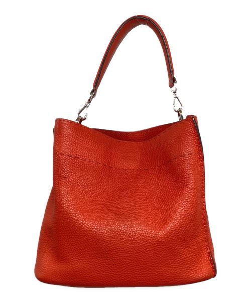 FENDI（フェンディ）FENDI (フェンディ) セレリアアンナスモールバケットショルダーバッグ 8BT218 レッドの古着・服飾アイテム