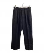 NEATニート）の古着「コットンリネン2タックパンツ」｜ブラック