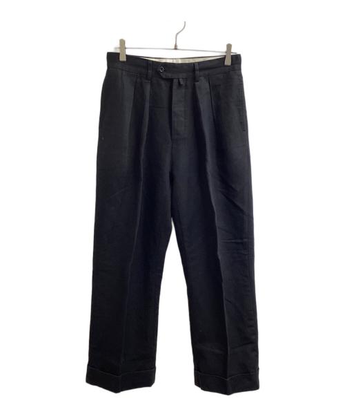 NEAT（ニート）NEAT (ニート) コットンリネン2タックパンツ ブラック サイズ:44の古着・服飾アイテム