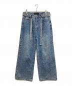 ARGUE CULTUREアーギューカルチャー）の古着「ラインストーンデニムパンツ」｜インディゴ