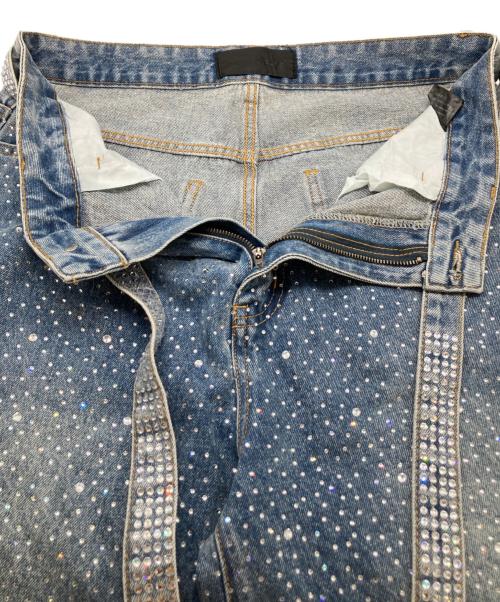 ARGUE CULTURE（アーギューカルチャー）ARGUE CULTURE (アーギューカルチャー) ラインストーンデニムパンツ インディゴ サイズ:XLの古着・服飾アイテム