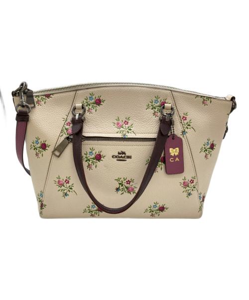 COACH（コーチ）COACH (コーチ) coach / コーチ / 22829 / 2WAY フラワーサッチェル トートバッグ ベージュの古着・服飾アイテム