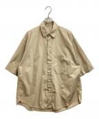 AURALEEオーラリー）の古着「WASHED FINX TWILL HALF SLEEVED BIG SHIRTS A8SS03TN」｜ベージュ