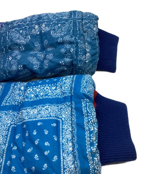 MINDSEEKER（マインドシーカー）MINDSEEKER (マインドシーカー) HAWK バンダナ柄パッチワークダウンジャケット / 日本製 ブルー×レッド サイズ:Lの古着・服飾アイテム