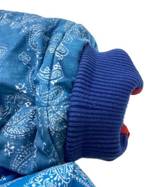 MINDSEEKER（マインドシーカー）MINDSEEKER (マインドシーカー) HAWK バンダナ柄パッチワークダウンジャケット / 日本製 ブルー×レッド サイズ:Lの古着・服飾アイテム