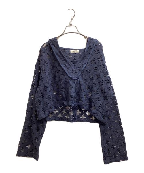 Uhr（ウーア）Uhr (ウーア) Lace Foodie Tops / レースフーディートップス / 25SSUhr-BL449 ネイビー サイズ:FREEの古着・服飾アイテム