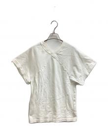 BOTTEGA VENETA（ボッテガベネタ）の古着「ラグランスリーブVネックTシャツ / 684855 / イタリア製」｜ホワイト