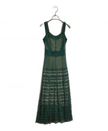 FRAY ID（フレイ アイディー）の古着「ニットドレス ワンピース FWNO201602」｜グリーン