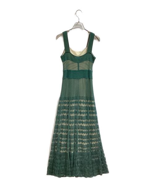 FRAY ID（フレイ アイディー）FRAY ID (フレイ アイディー) ニットドレス ワンピース FWNO201602 グリーンの古着・服飾アイテム