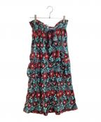 COMME des GARCONS tricotコムデギャルソントリコ）の古着「刺繍シアースカート　TI-S011　AD2002　」｜ブラック×レッド