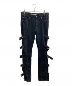 JOHN LAWRENCE SULLIVANジョン ローレンス サリバン）の古着「Washed denim bondage pants 2B008-0322-37」｜ブラック