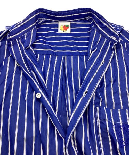 sky high farm（スカイハイファーム）sky high farm Striped Button Down Shirt / ストライプボタンダウンシャツ / Dover Street Market取扱 / SHF06-B026-B212-B016 ブルー サイズ:Sの古着・服飾アイテム