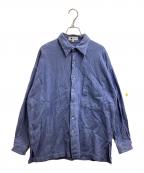 im productアイムプロダクト）の古着「コットンシャツ　 ISSEY MIYAKE」｜ブルー