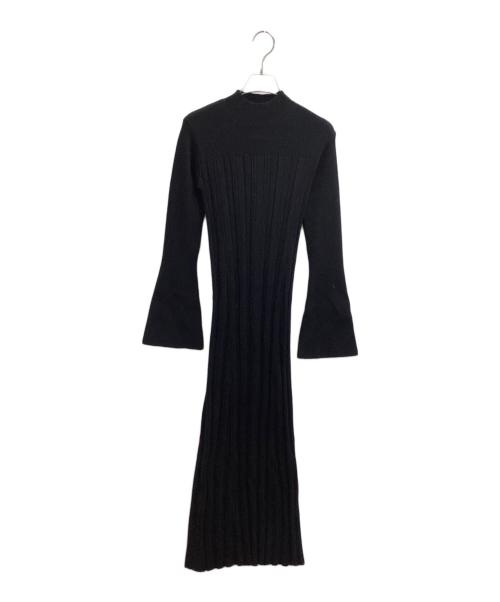 anuans（アニュアンス）anuans (アニュアンス) ランダムリブニットタイトワンピース ブラック サイズ:FREEの古着・服飾アイテム