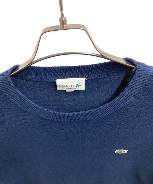 LACOSTE（ラコステ）LACOSTE (ラコステ) 成形横編みニットTシャツ ネイビー サイズ:US Lの古着・服飾アイテム