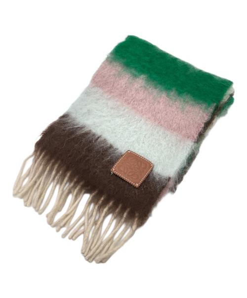 LOEWE（ロエベ）LOEWE　 (ロエベ) モヘアストライプマフラー / Mohair striped scarf / スペイン製 / Made in Spain マルチカラーの古着・服飾アイテム