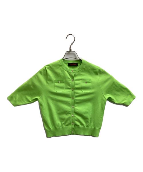 CABAN（キャバン）CABAN (キャバン) ファインポリエステル ハーフスリーブポケットカーディガン 39-02-01-02012 グリーン サイズ:Sの古着・服飾アイテム