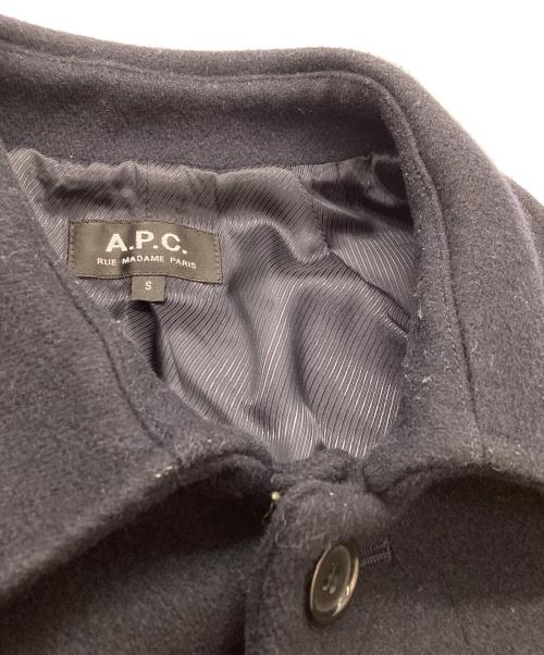 A.P.C.（アーペーセー）A.P.C. (アーペーセー) ウールステンカラーカラーコート / 24196-1-23541 ネイビー サイズ:Sの古着・服飾アイテム