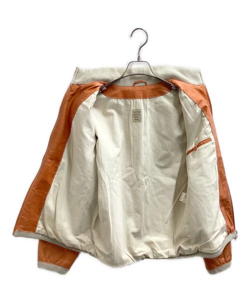 Cinquanta（チンクワンタ）Cinquanta (チンクワンタ) スタンドカラーレザージャケット オレンジ サイズ:50の古着・服飾アイテム