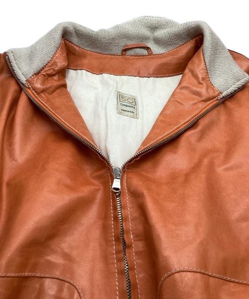 Cinquanta（チンクワンタ）Cinquanta (チンクワンタ) スタンドカラーレザージャケット オレンジ サイズ:50の古着・服飾アイテム