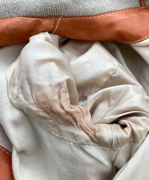 Cinquanta（チンクワンタ）Cinquanta (チンクワンタ) スタンドカラーレザージャケット オレンジ サイズ:50の古着・服飾アイテム