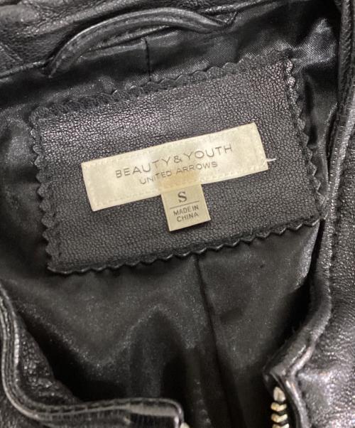 BEAUTY&YOUTH（ビューティーアンドユース）BEAUTY&YOUTH (ビューティーアンドユース) ゴートレザー シングル ライダース / 1225-199-6978 ブラック サイズ:Sの古着・服飾アイテム